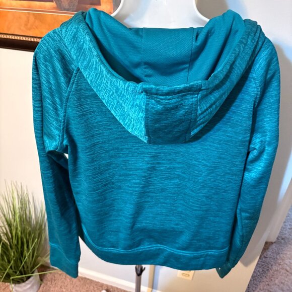 Teal Zippered Fleece Hoodie Jacket - L - Picture 4 of 6